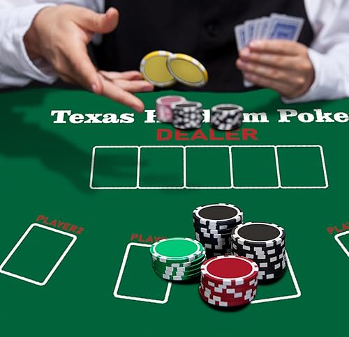 Vista 7 de nuveti Mesa de póquer de 47 x 24 pulgadas, cubierta de mesa de póquer portátil Texas Hold'em, mesa de póquer plegable, parte inferior de goma 47 X