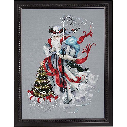 Mirabilia Designs Gráfico de punto de cruz de Papá Noel blanco de invierno