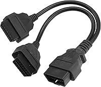 Vista 1 de X AUTOHAUX 32 a 16 Pin OBD2 11.81 "Car Diagnostic Connector Adapter Extension Cable Tool Male to Dual Female Adapter