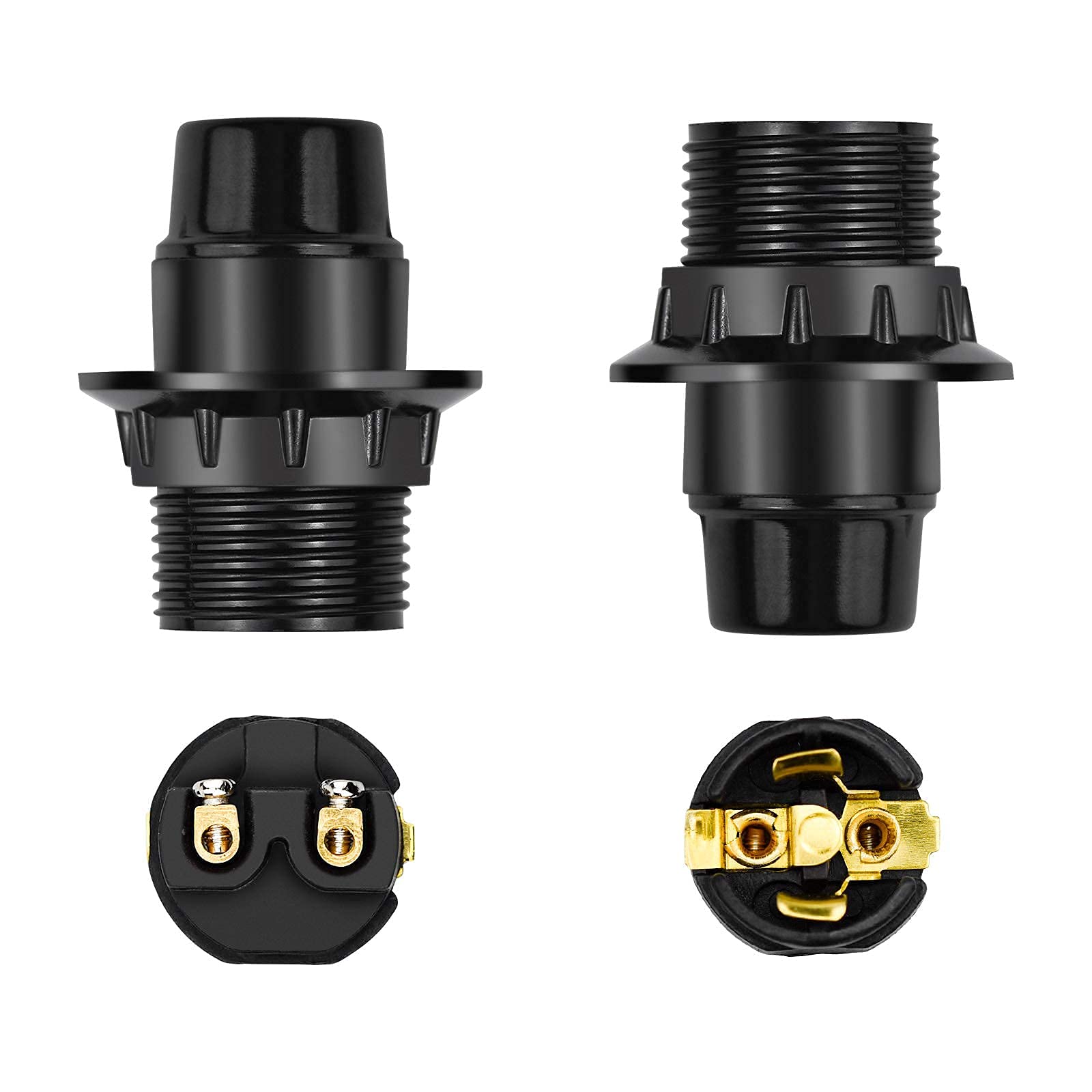 Standard Lamp Fitting 5-Pack Black E14 Bulb Holders