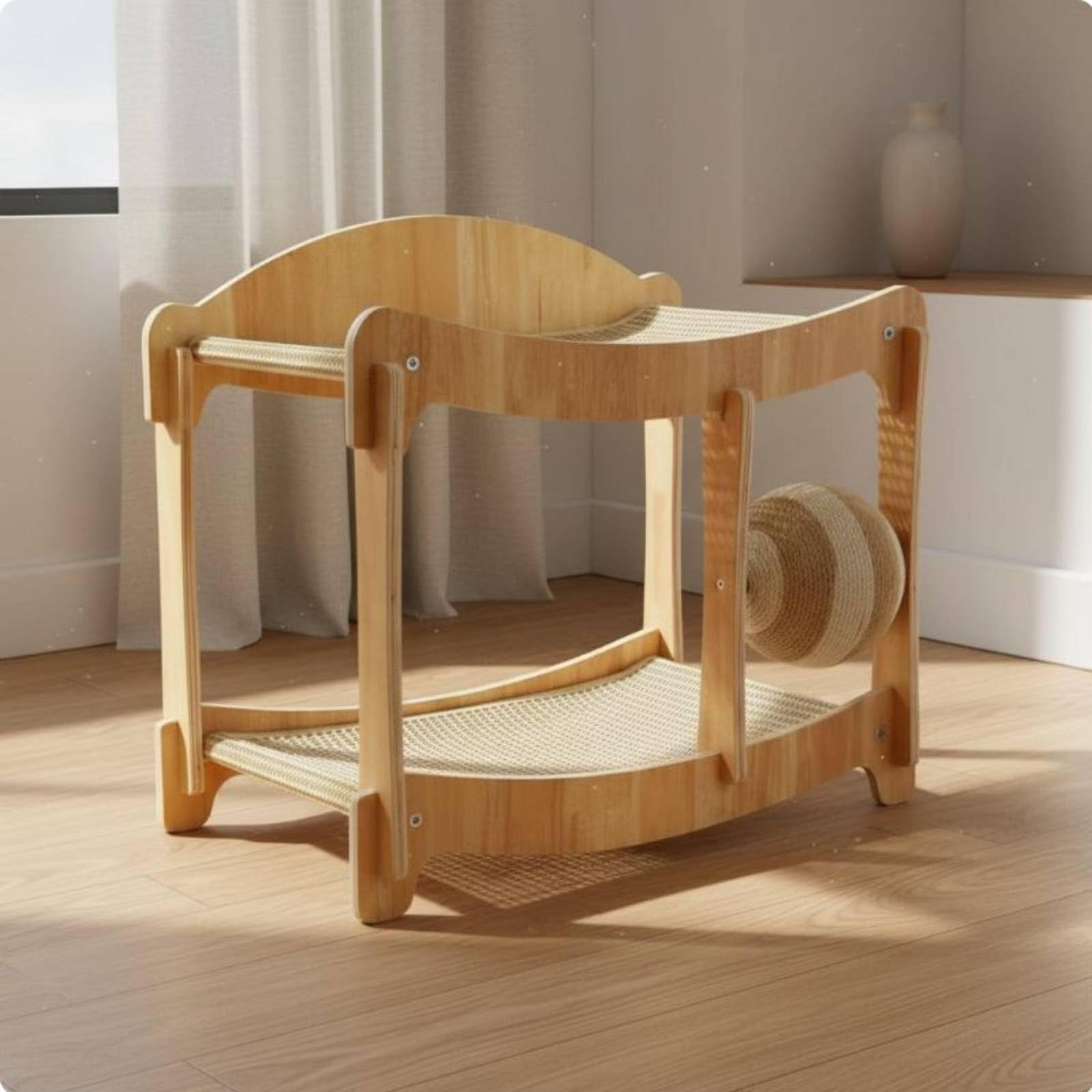 Tiragraffi con Palline Stabile Tiragraffi a 2 Piani Spazio Grande, S, Double Bed-sisal A