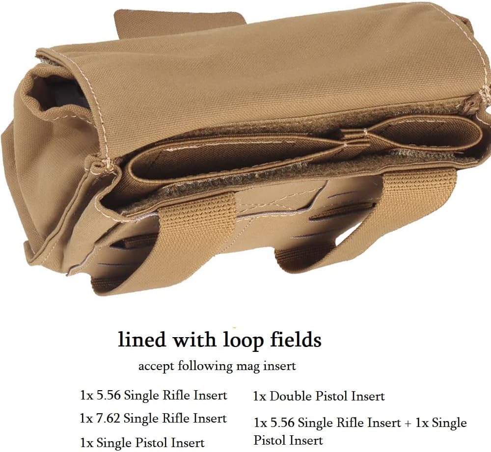 Molle Multi-Use Pouches, Tactical 5.56 7.62 Magazine Pouch GP Storage Bag 2 in 1 for Duty Belt Vest