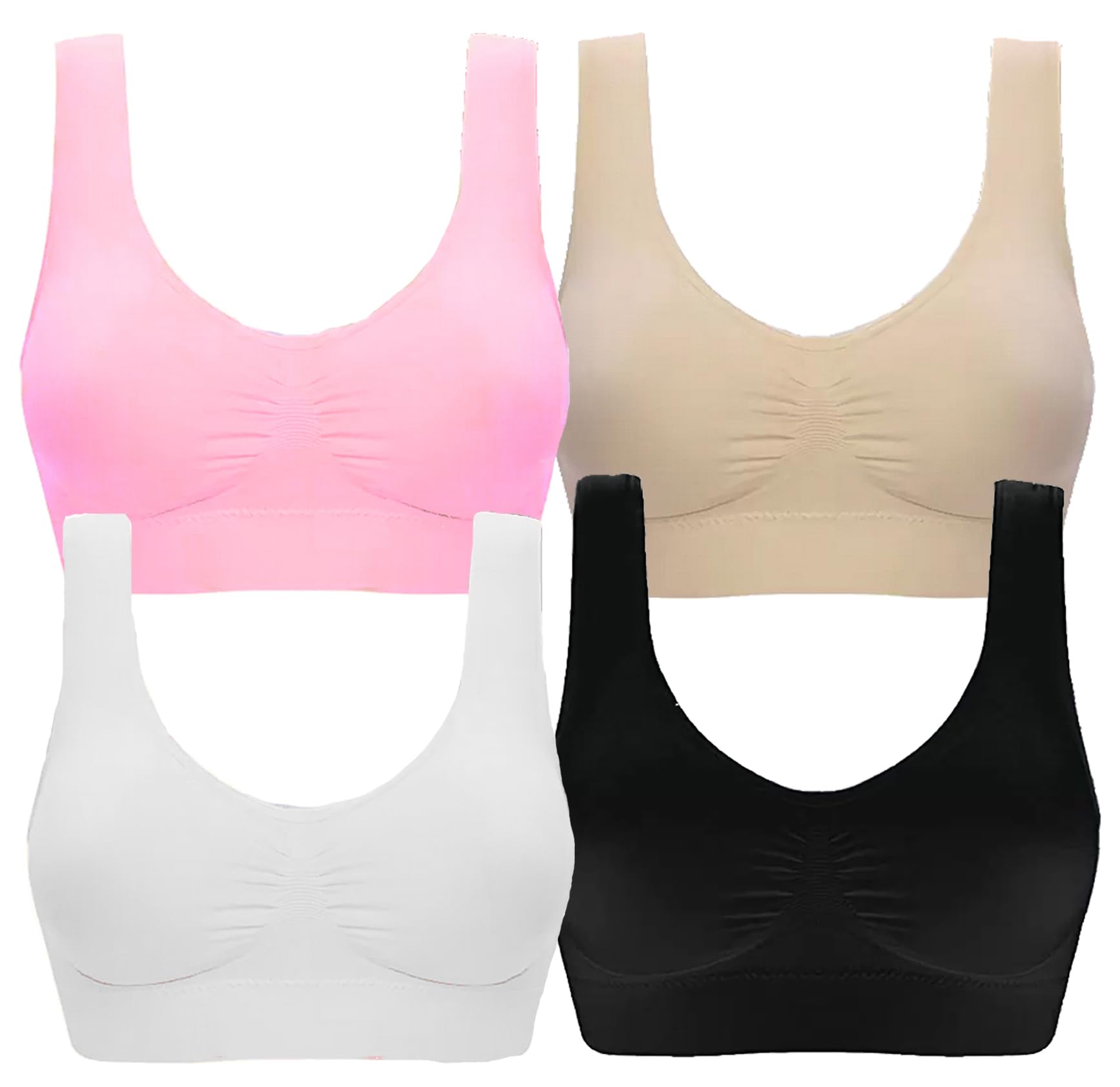 braashee Pack of 4 Girls Sports Non Padded Teenager Full Coverage Cotton Bra (Multicolor) APE178_AIR-picture-19
