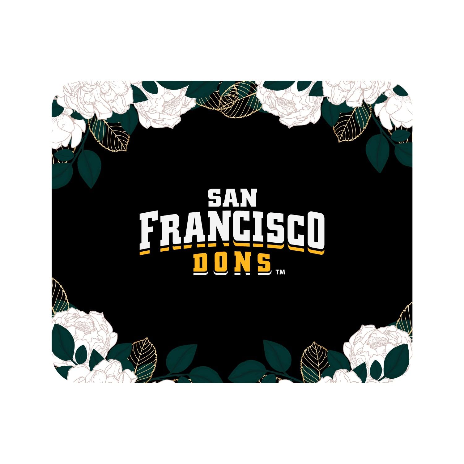 Mouse Pad, Fabric, University of San Francisco Standard/Floral White