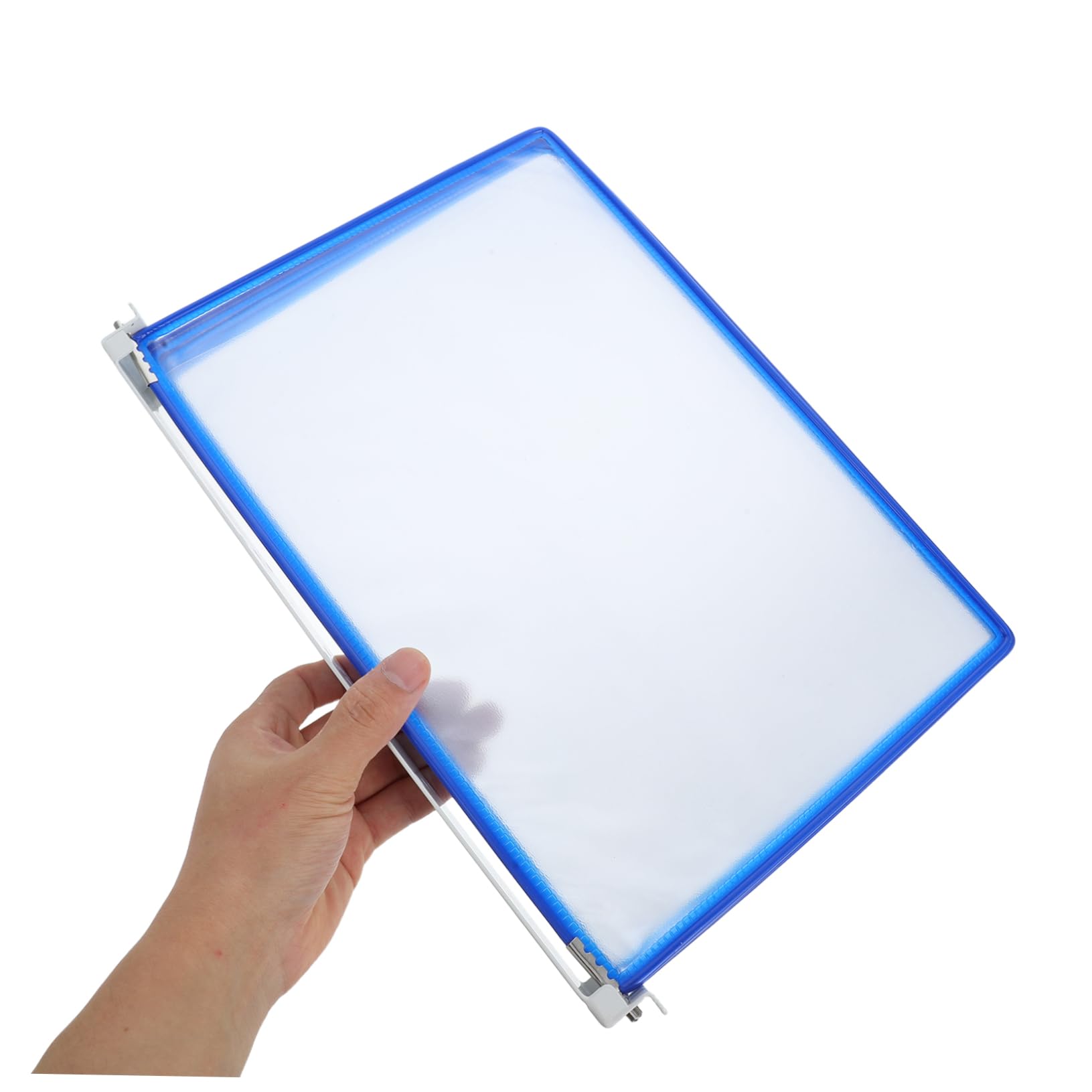 Transparenter Wand Aktenhalter mit 5 Seiten A4 Blau für Büro