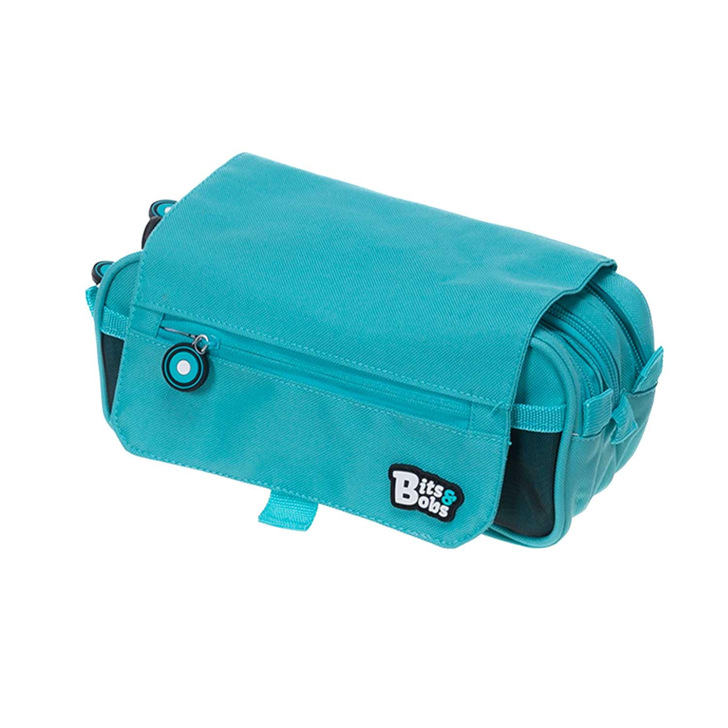 Grafoplás | School Case Three Compartments with Flap | Turquoise | Bits & Bobs | Vivid Colours | 23 x 10 x 10 cm | Includes Time and Identification Zone, Turquoise, 23x10x10cm, School