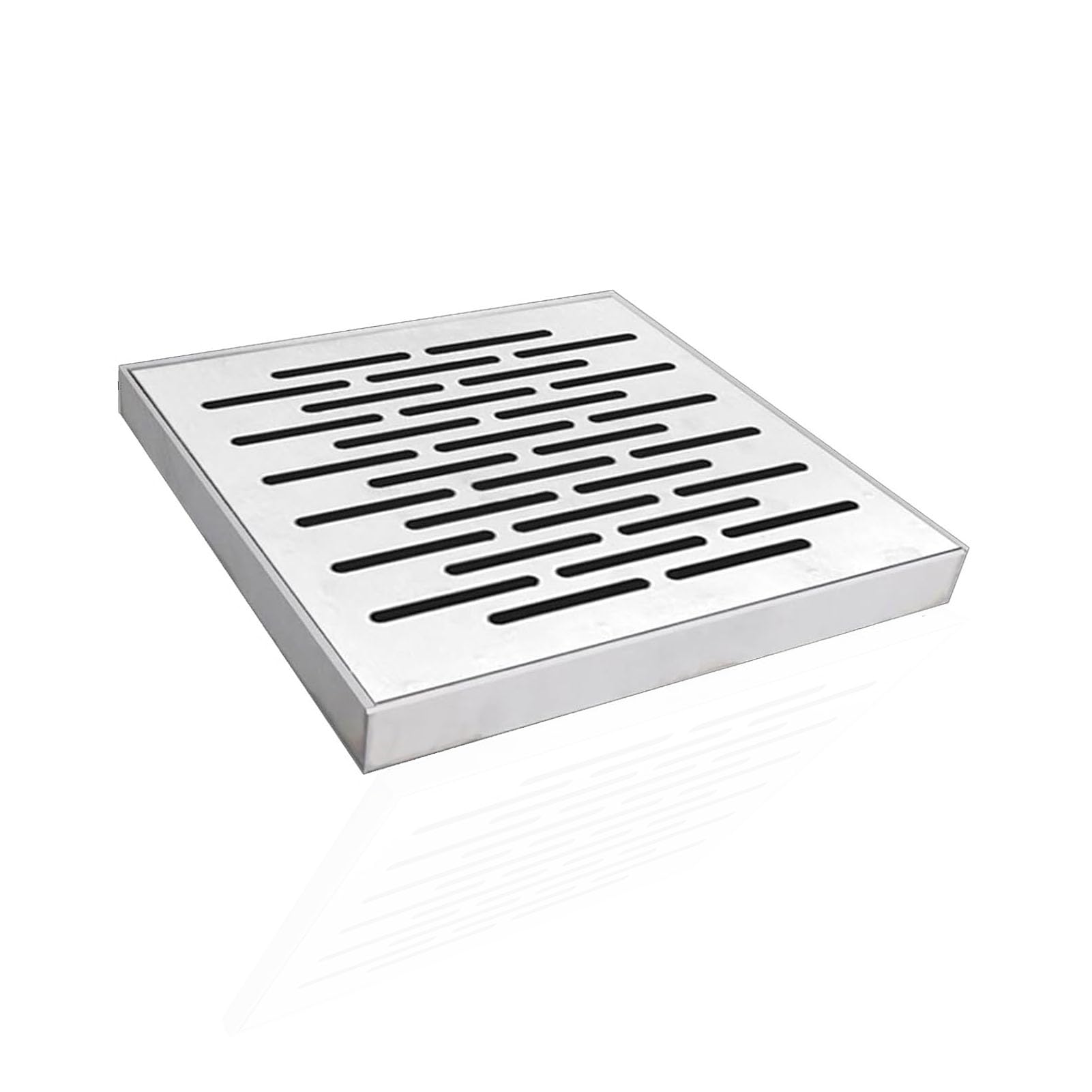 YDHSIKK Square Sewer Grates Grid, Square Outdoor Drain Grate With Frame, 304 Stainless Steel, 2mm, Multiple Sizes, Silver(300x300x20mm)