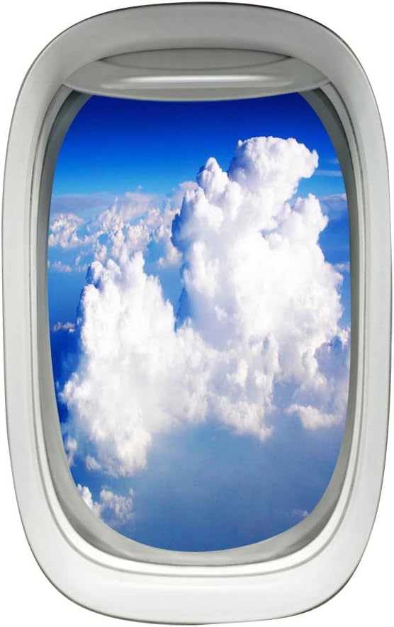Airplane Window View Decal Wall Art Peel and Stick Aviation Wall Decor Airplane Stickers VWAQ-PW26