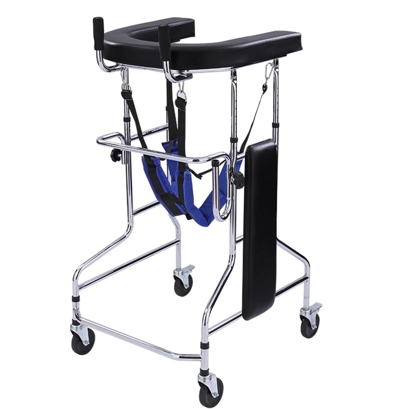 Andadores Ligeros para ancianos, Andador de Rehabilitación Ajustable con Ruedas Silenciosas y Mesa de Apoyo Confortable, Andador de 4 Ruedas con Asiento y Frenos, Capacidad de Carga 220lbs