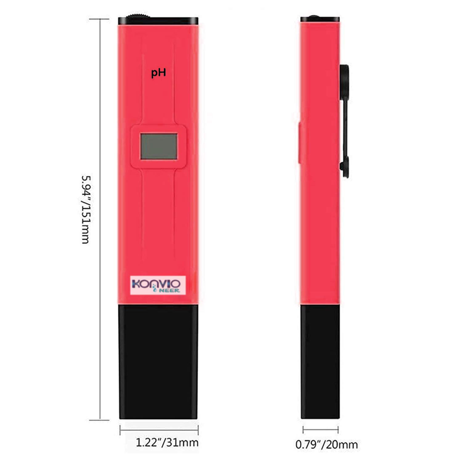 Konvio Neer Manual Calibration pH Meter for water testing, with 0-14 pH scale for Drinking Water, Hydroponics, Aquariums and Swimming Pools, with Buffer Powder and Screw driver | Color May Vary - Image 3 thumbnail