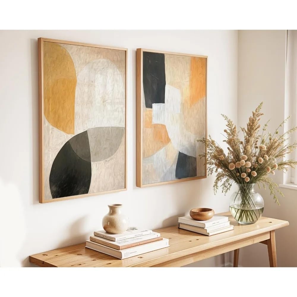LTjiajuypd Neutral Abstract Poster Printing,Modern Geometric Scandinavian Wall DecorationLiving Room Bedroom Art(30x40cm-2pcs)
