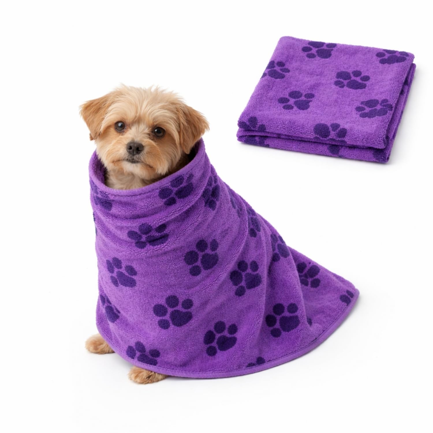 Homeshopa.com Purple Homeshopa Dog Towel, Super Absorbent Microfibre Pet Cloth, Fast Drying Super Soft Pet Bath Towels For Dog And Cat, Machine Washable