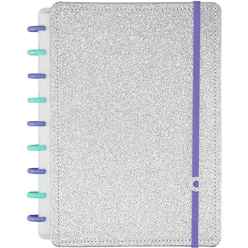 Caderno Inteligente, Médio, Lets Glitter Silver 2.0, 190x255 mm, 80 Folhas