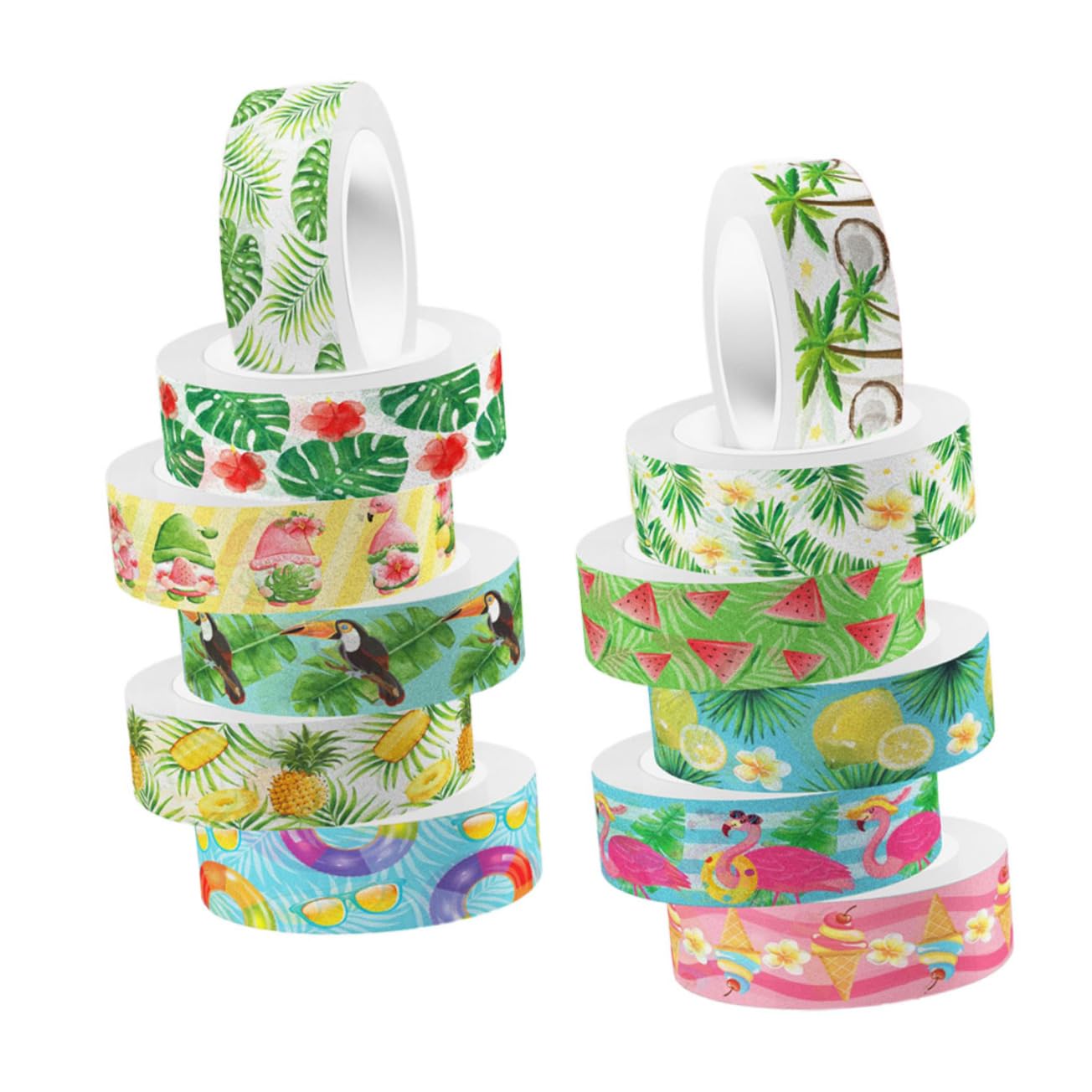 SEWACC 60rollos Cinta Washi Para Scrapbooking De Cinta Color Verde y Estampados Para Manualidades y Decoración De