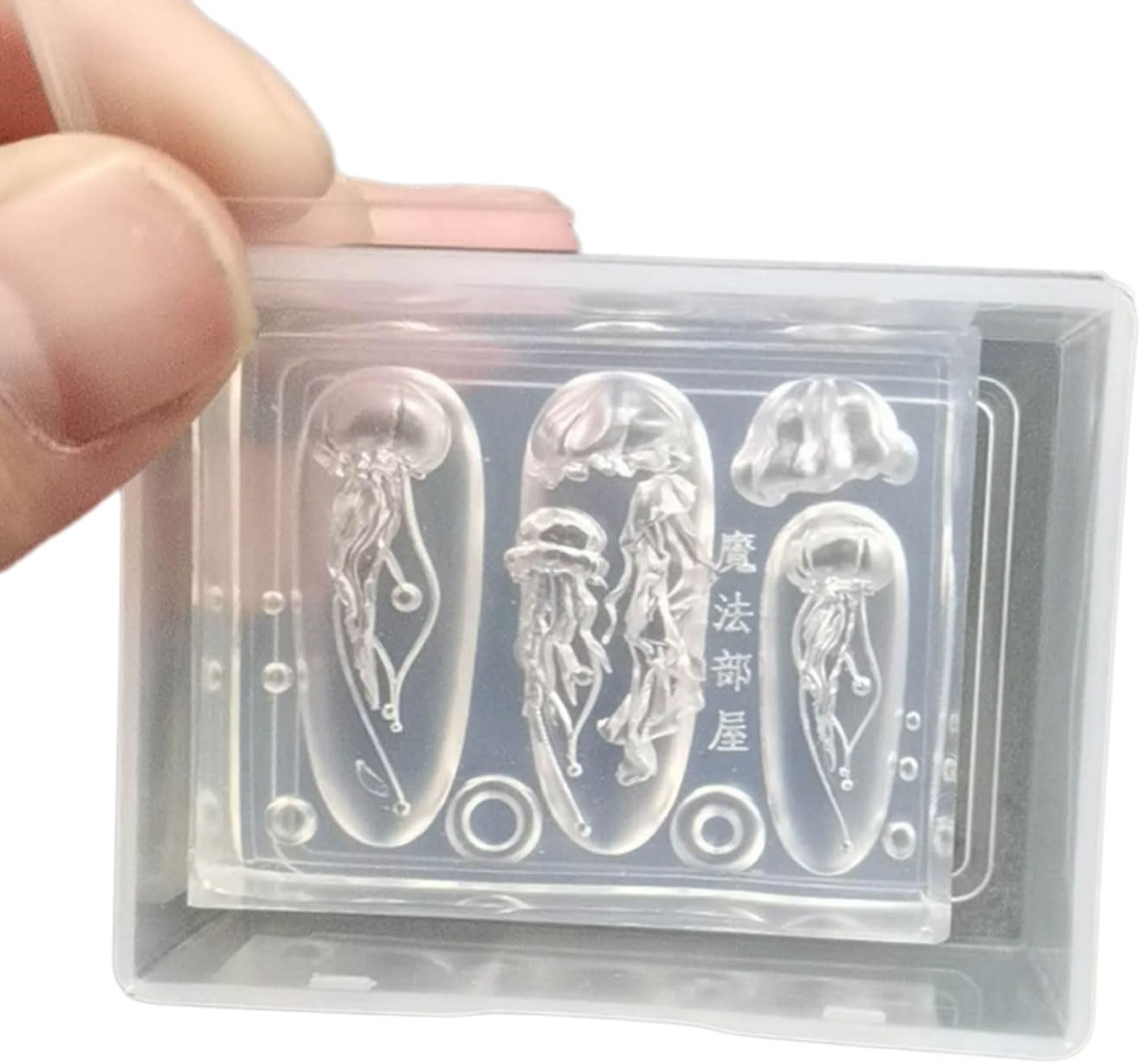 Creative Jellyfish Nail Art Moulds Silicone Dropper Mold Nail Decoration Molds Unique Manicures Moulds Silicone Material, as the picture shows