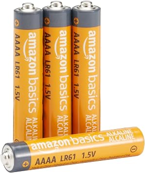 Amazon Basics 4-Pack AAAA Alkaline Batteries, 1.5 Volt, 3-Year Shelf Life
