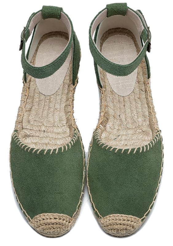 Image of Women's Espadrille FLat Sandals Closed Toe Ankle Wrap,Classic Lace Up Summer Dressy Flat Shoes