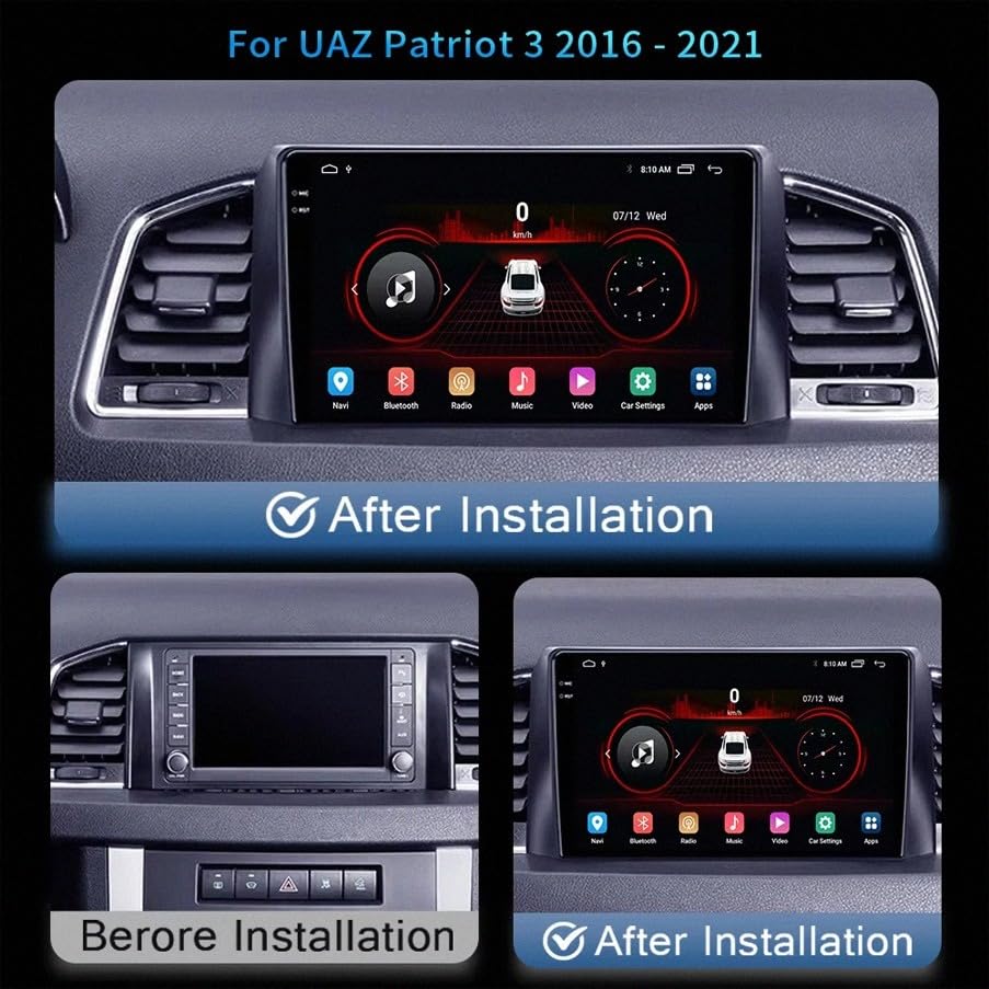 Pantalla Carplay para coche UAZ Patriot que soluciona la navegación vieja con Mirror Link 2