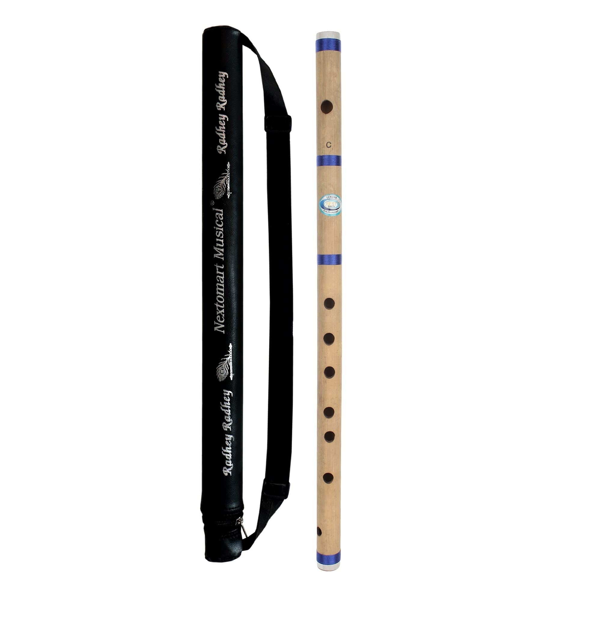 Flûtes musicales Combo A Tune 6 trous (40,6 cm) et Do Naturel Regular 7 trous (48,3 cm) Flûte en bambou Bansuri avec sac de transport pour flûte gratuite (note anglaise)