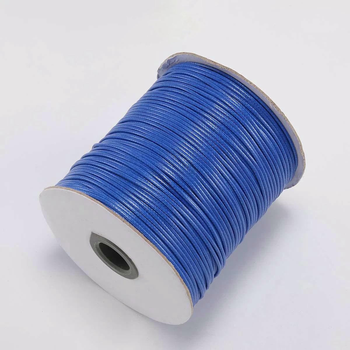 10m/lot Korean Waxed Cotton Cord Waxed Thread Cord String Strap Necklace Rope Bead For Bracelet For Jewelry Making Findings-Blue-1.0mm (10Meters)