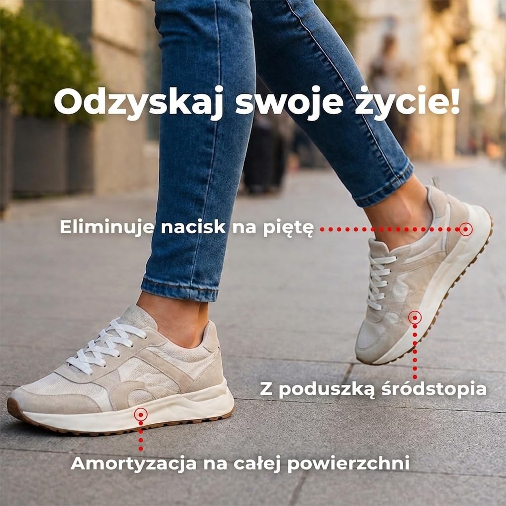 SMOU COMPLET Wkładki na Ostrogi Piętowe, Zapalenie Powięzi Podeszwy i Bóle Sródstopia | Leczy Ból Stóp | Płaskostopie Lub Koślawość Stóp | Wkładki Ortopedyczne | Produkt Opatentowany (41-42 EU)
