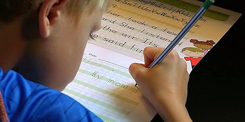 Miniatura 3 de Channie's Papel de práctica de escritura a mano de una página al día para niños, 125 hojas de trabajo forradas con código de color de doble cara,