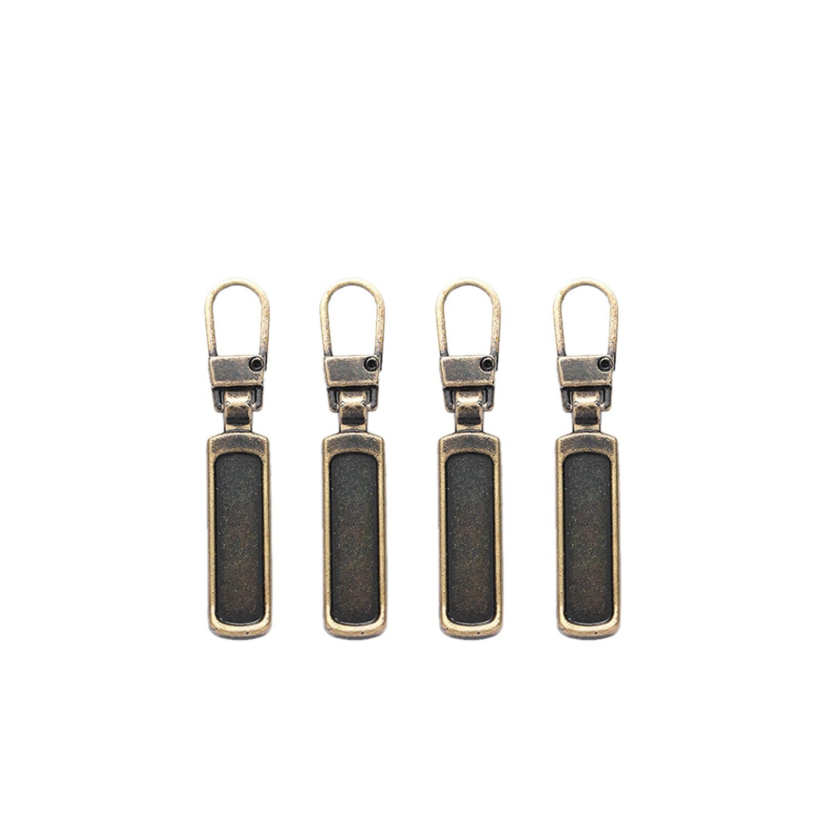 Tiradores de cremallera, 4/8 piezas de tirador de cremallera de repuesto desmontable(Coppery 4 Pcs)