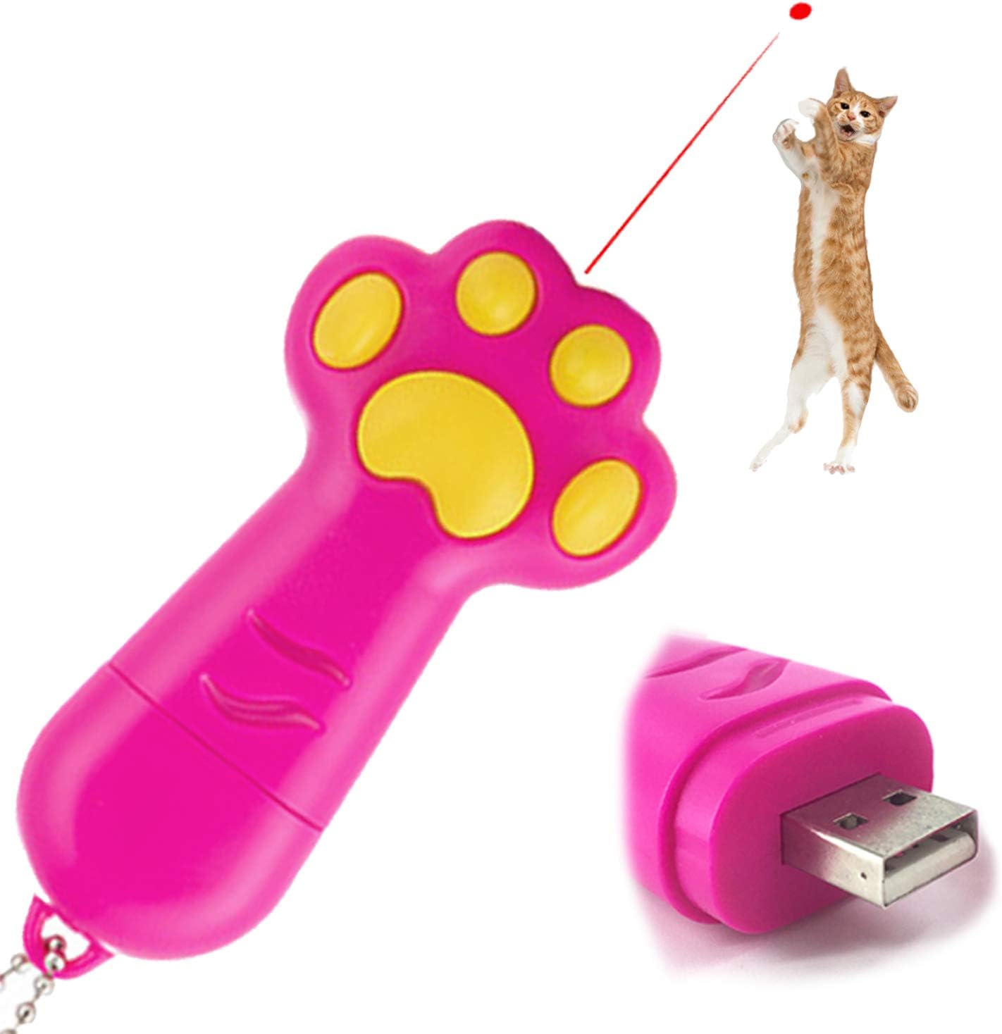 Cat Toy Interactive Laser Pointer Chase Pet Toys, 3 in 1 Function, USB Rechargeable, For Dogs and Cats to Exercise