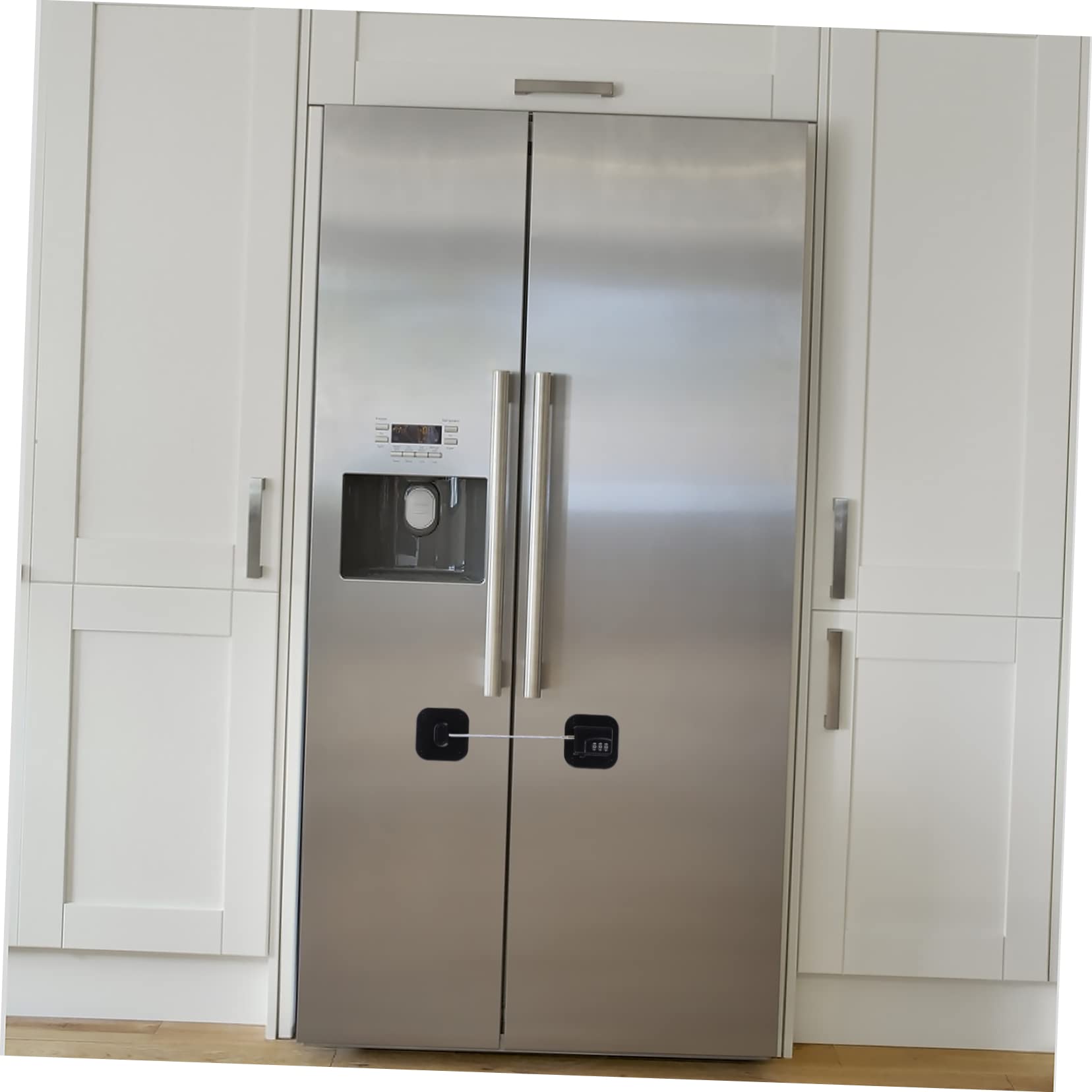 Cerradura Adhesiva para Mini Refrigerador Contraseña | Gabinete y Ventana, Negro, Plástico y Metal, Resistente al Calor, Cierre de Seguridad Infantil