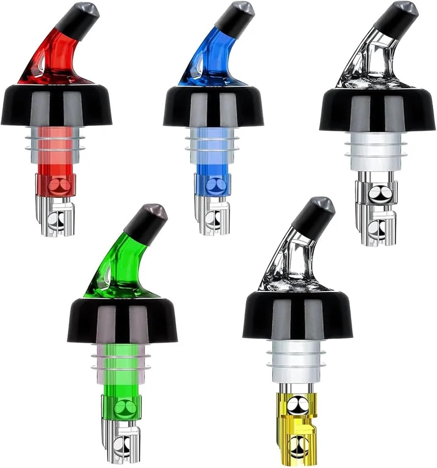 Silicone Wine Stoppers, 15pcs 1oz Automatic Measured Bottle Pourer Liquor Quick Shot Dispenser Pour Spout for Bar Kitchen Tools For Keeping Wine Champagne Fresh(Blue)