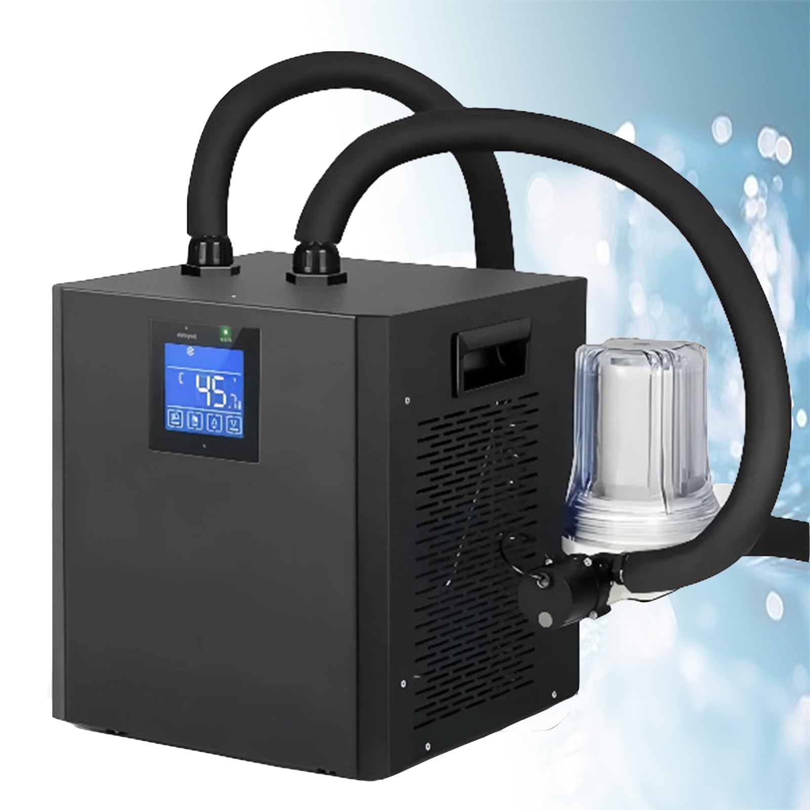 MINHUIJIHUI 1/3 Hp Cold Plunge Chiller for Tubs, Ice Bath Cold Water Recovery, Easy Plug-And-Play Setup, External Filter, Insulated Hoses and Water Pump, for Athletic Recovery