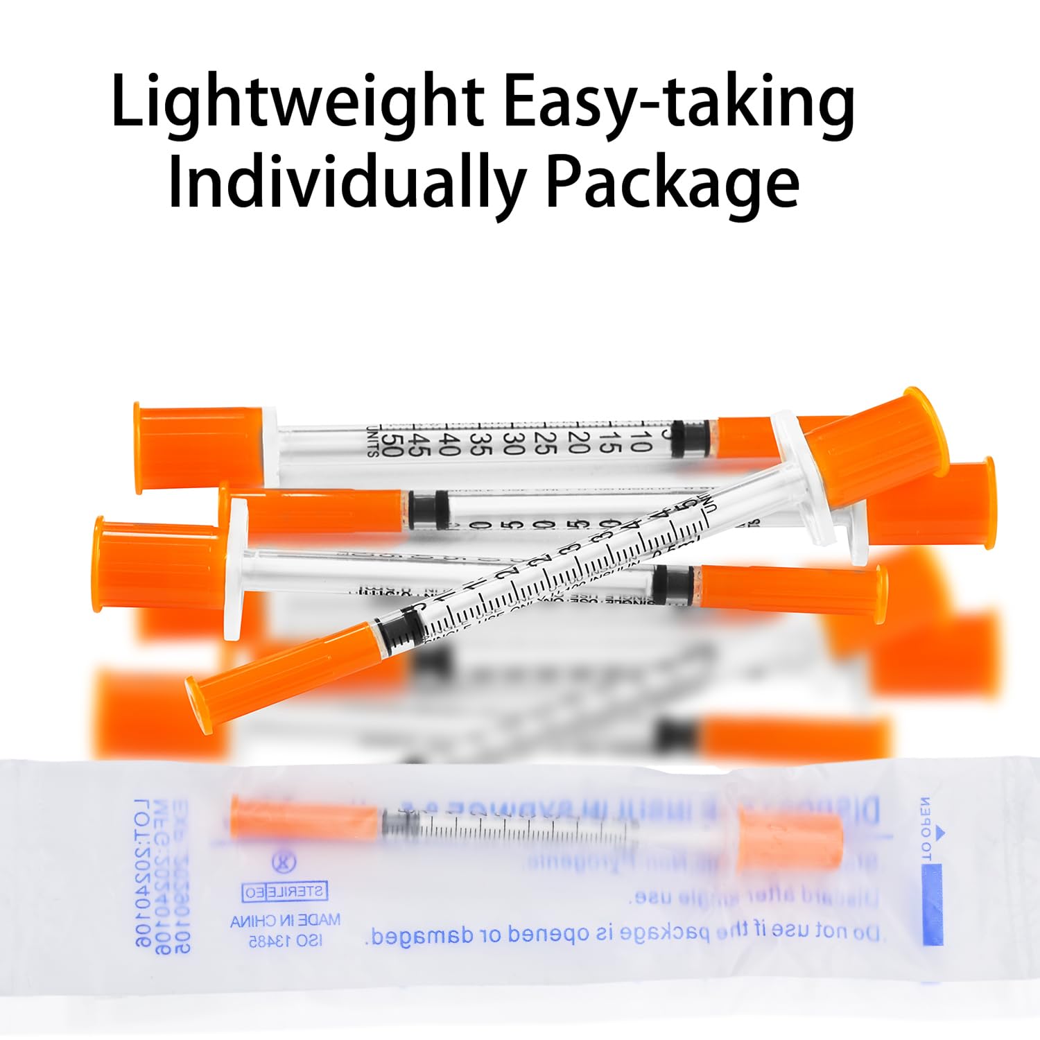 100Pack Lab Dispensing U-100-31 Ga, 0.5cc/mL Jeringas with 1/4" (6mm) Cap — Amazon image 4