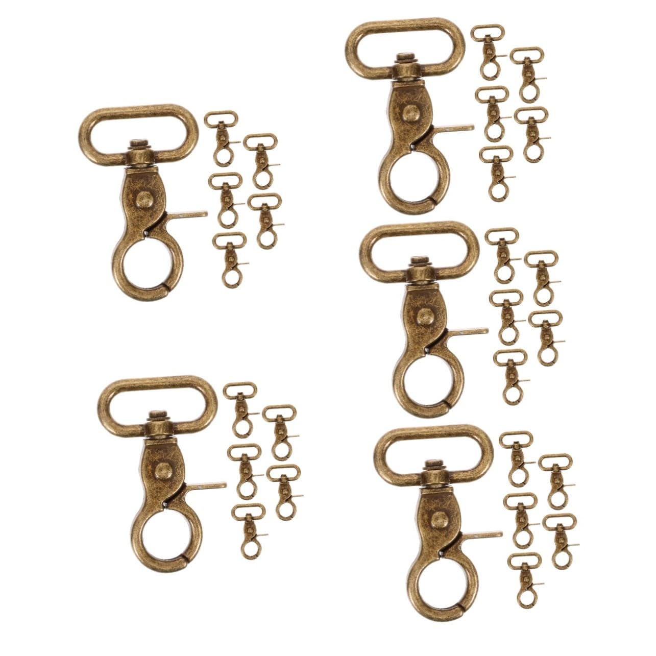 DOITOOL 5 Series Giratorios Para Clips De Mosquetón Para Accesorios Broches De Trigger Snap De Aleación De Zinc Para Fabricación Diy 6 Piezas X 5