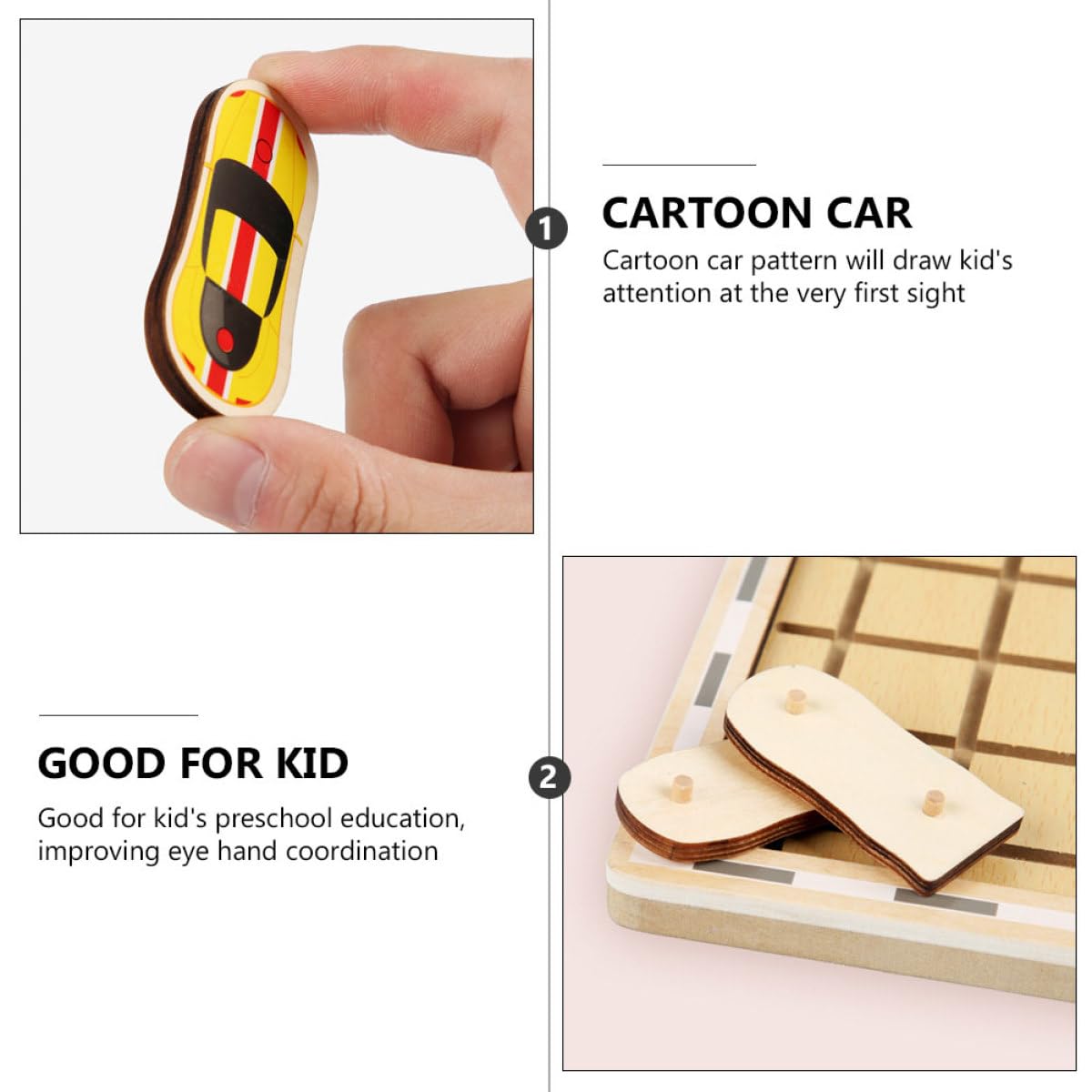 BESPORTBLE Giocattolo Rompicapo Labirinto in Legno per, Gioco Educativo di Logica Labirinto Rimovibile, Gioco di Auto in Movimento Adatto per Casa e Feste