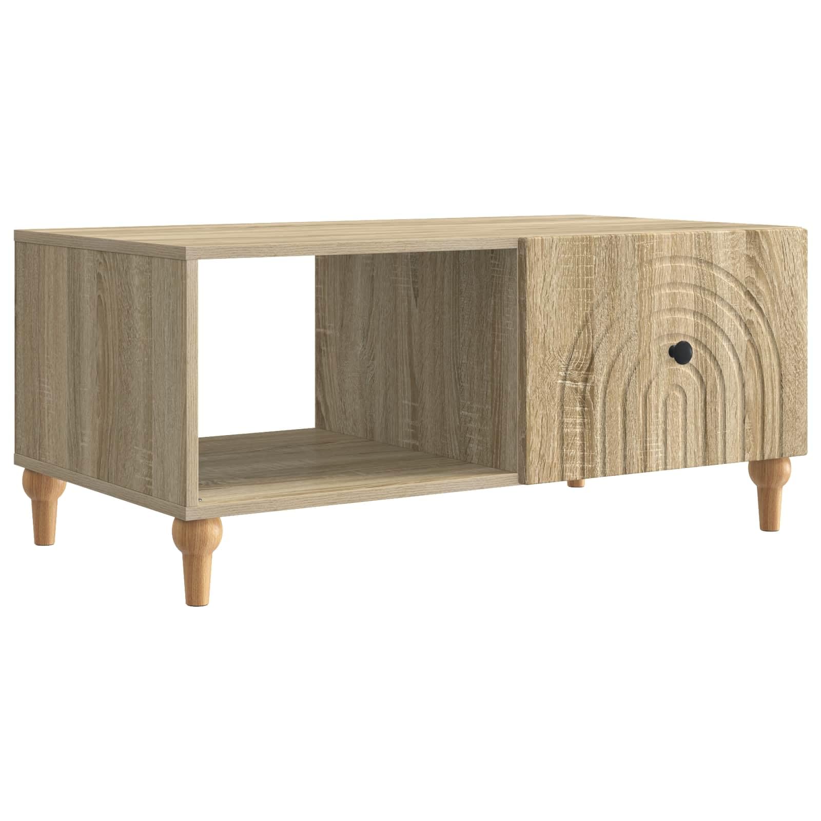 Table basse avec compartiments de rangement et grand plateau design