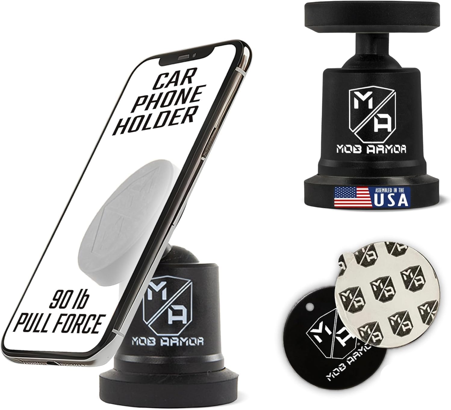 Mob Armor MobNetic Maxx - Magnetic Phone Mount - Cell Phone Holder - Mobile Phone Holder for Car, Truck, Boat, ATV - Smartphone Mount & Holder - Compatible with iPhone and Android