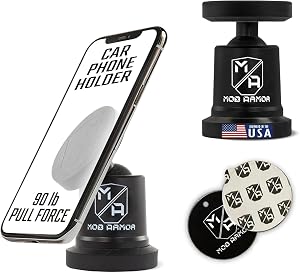 Mob Armor MobNetic Maxx - USA Assembled Magnetic Phone Holder for Car Magnetic Car Phone Mount 90-Degree Tilt