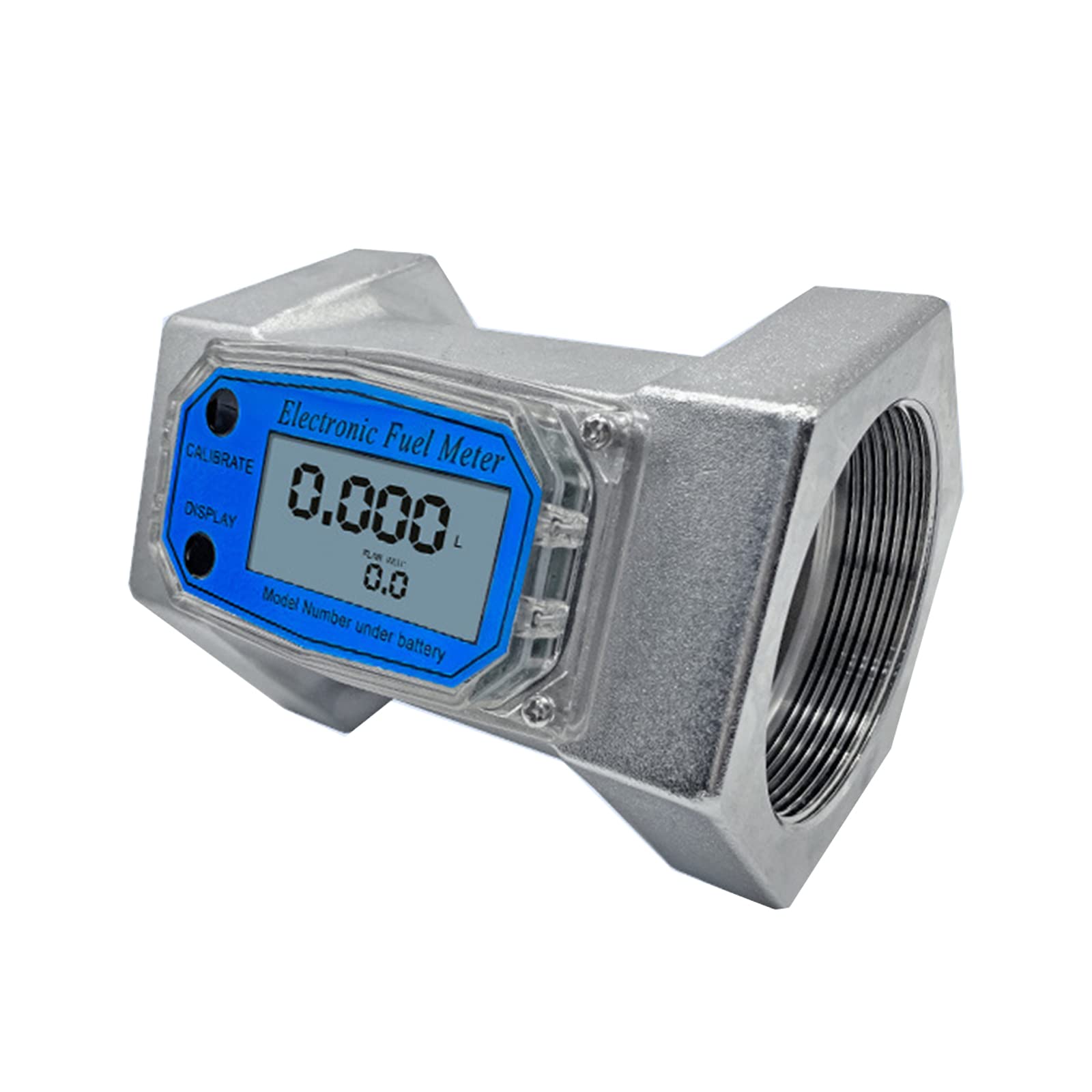 Zbiianxer Liquid Sensor Meter Flowmeter With Lcd Display For Diesel-Fuel Water 1In / 2In / 2.5In / 3In Electronic Battery Operated (Not Included