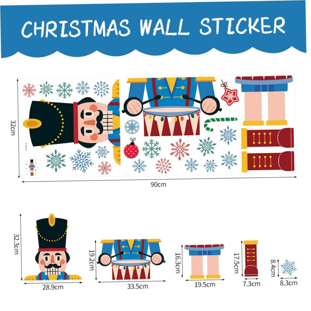 TOPBATHY 4 Stück Weihnachtsfensteraufkleber Kostümaufkleber Nussknacker Fenster haftet weihnachts fensterdeko weihnachten fensterdeko Weihnachts-Nussknacker-Aufkleber Glasfensteraufkleber