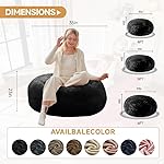Bean Bag Chair for Adults,4FT Oversize Floor Bean Bags Offers Ample Space for Adults,Memory Foam Giant Bean Bags,Lounger Versatile Design Suits Any Room,Movie Nights,Reading (Black, 4FT) - Image 3