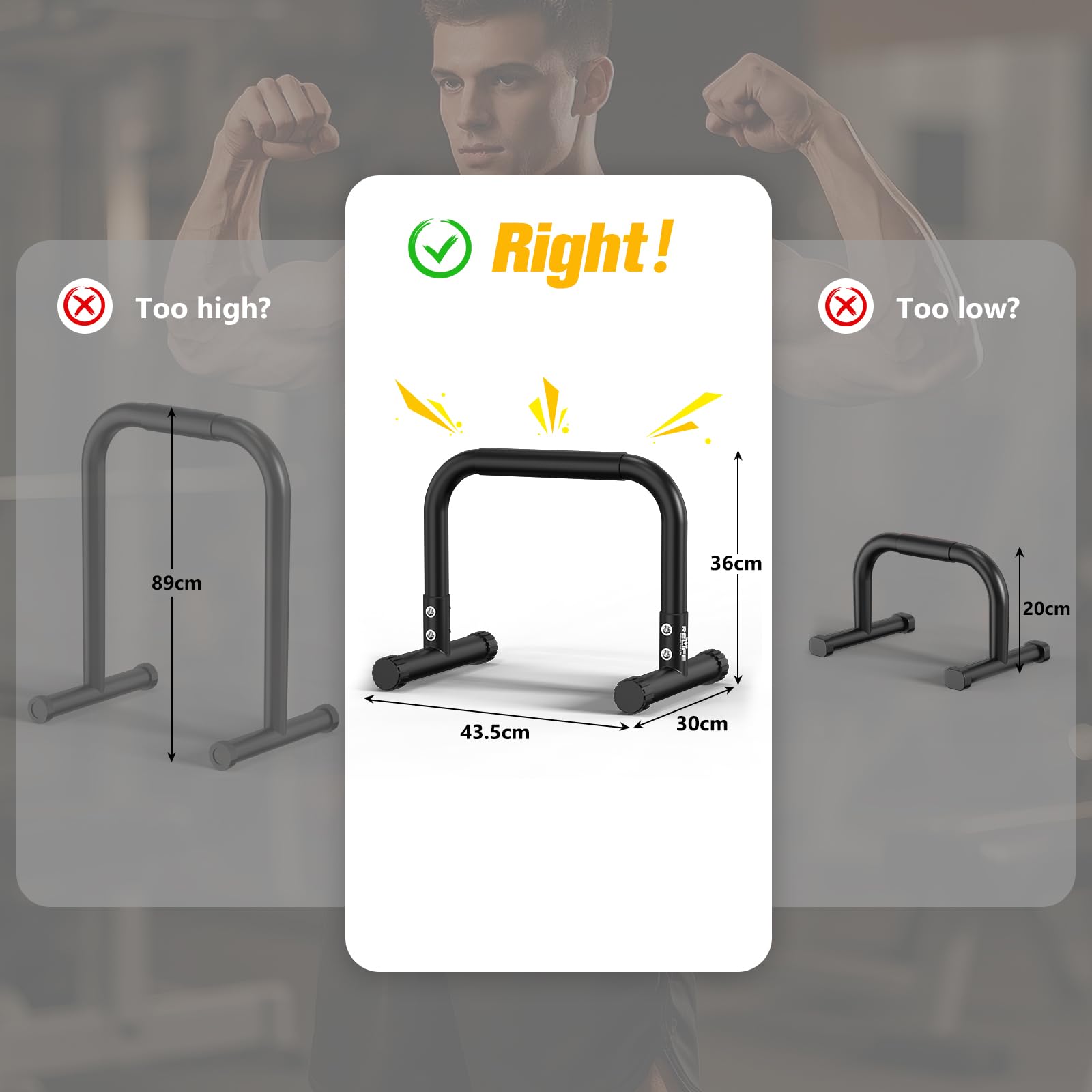 RELIFE REBUILD YOUR LIFE Dip Station Regolabile Parallele Calisthenics Parallel Bars Parallettes Push up Dip Stand Fitness parallettes Heavy Duty Libera Installazione
