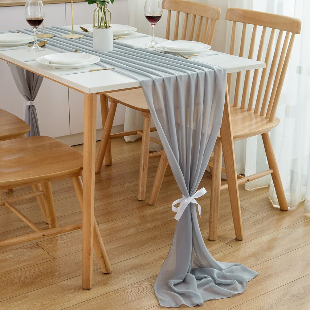 CHUQING Tischläufer Hochzeit Tischdeko Läufer Tischdecke,Chiffon