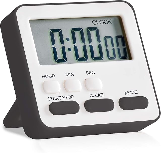 SK Depot 24-Hours Digital Kitchen Timer Large Display Loud Alarm Magnetic Backing Stand Count-Up & Count Down Timers for Cooking Baking Sports Games Office Kids Teachers Classroom Timer (Black)