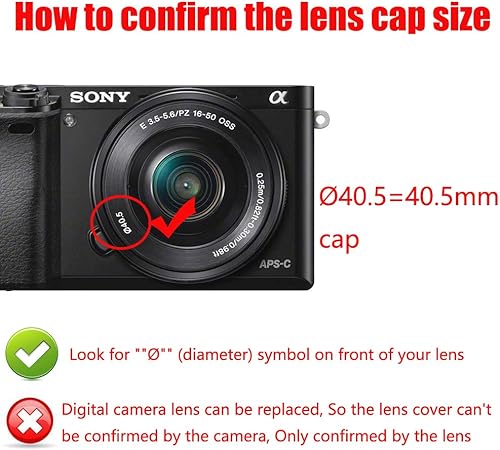 Miniatura 5 de Paquete de 2 Tapa de lente a6300 para Sony A6400 A6300 A6100 A6000 con lente E-Mount 0.630-1.969 in, para lente Nikon 1 de 0.394-1.181 in