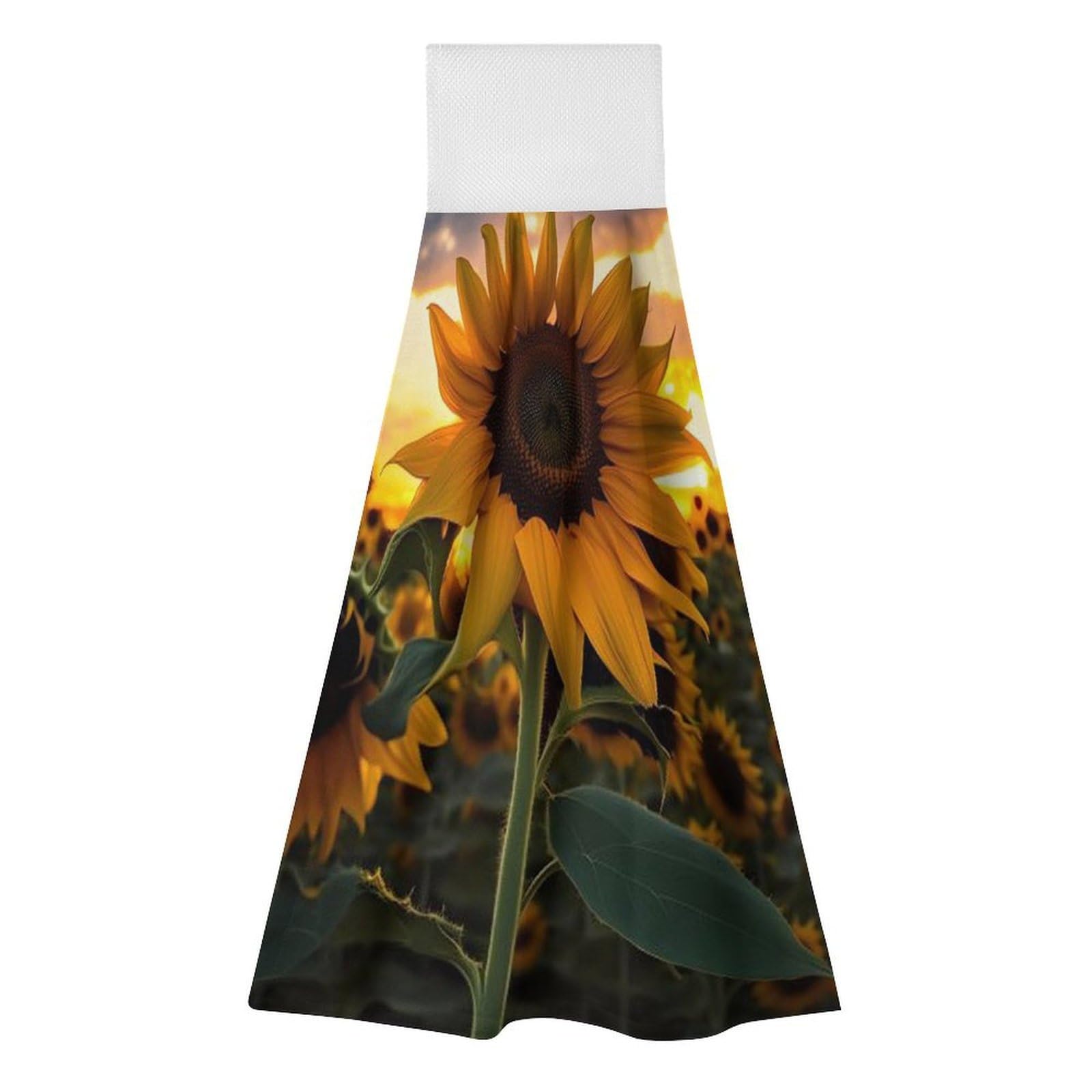 BTCOWZRV Farm Sunflower Hanging Kitchen Towels with Loop, 2 PCS Luxury Hand Towels for Bathroom, Soft Microfiber Absorbent Face Towels Quick Dry Cleaning Cloths for Kitchen Dish Towels