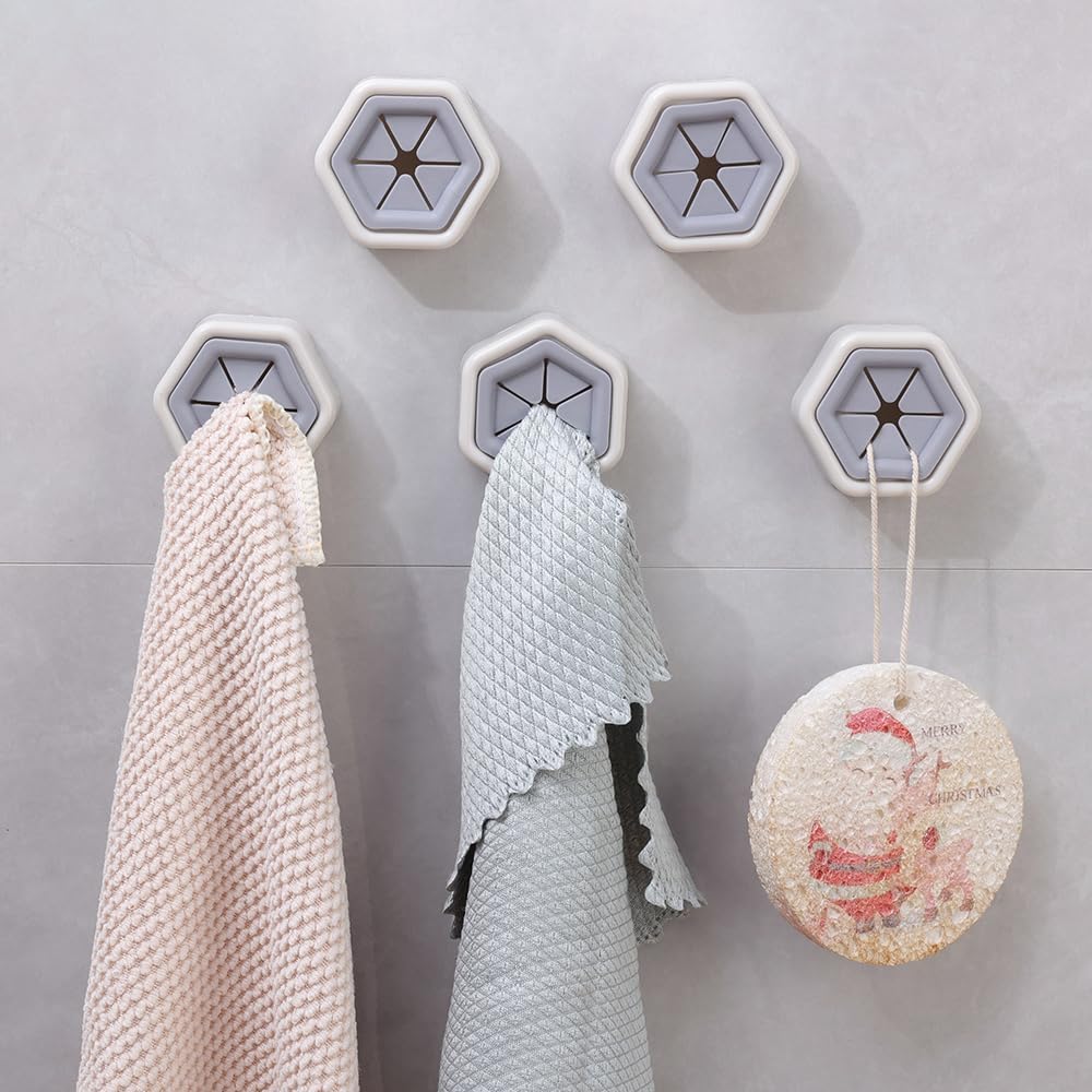 Self-Adhesive Towel Plug Holder Punch Free Wall Mounted Tea Towels Bathroom Storage Hooks Rack Kitchen Rags Cloth Clips,4.8 * 4.4 * 2cm (3PCS)