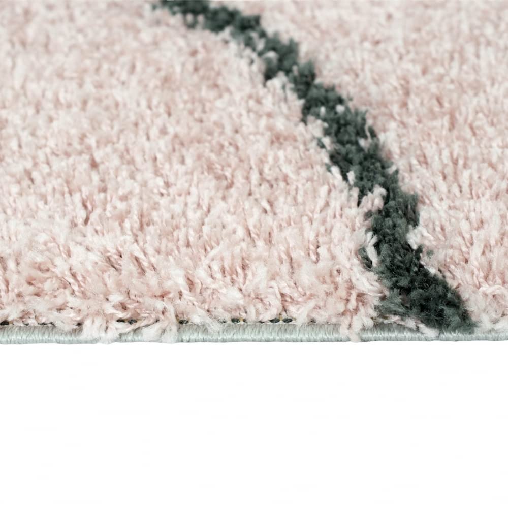 Teppich-Traum Gästezimmer Designerteppich mit runden Formen modern | pflegeleicht | in Creme-rosa, Größe 160x230 cm