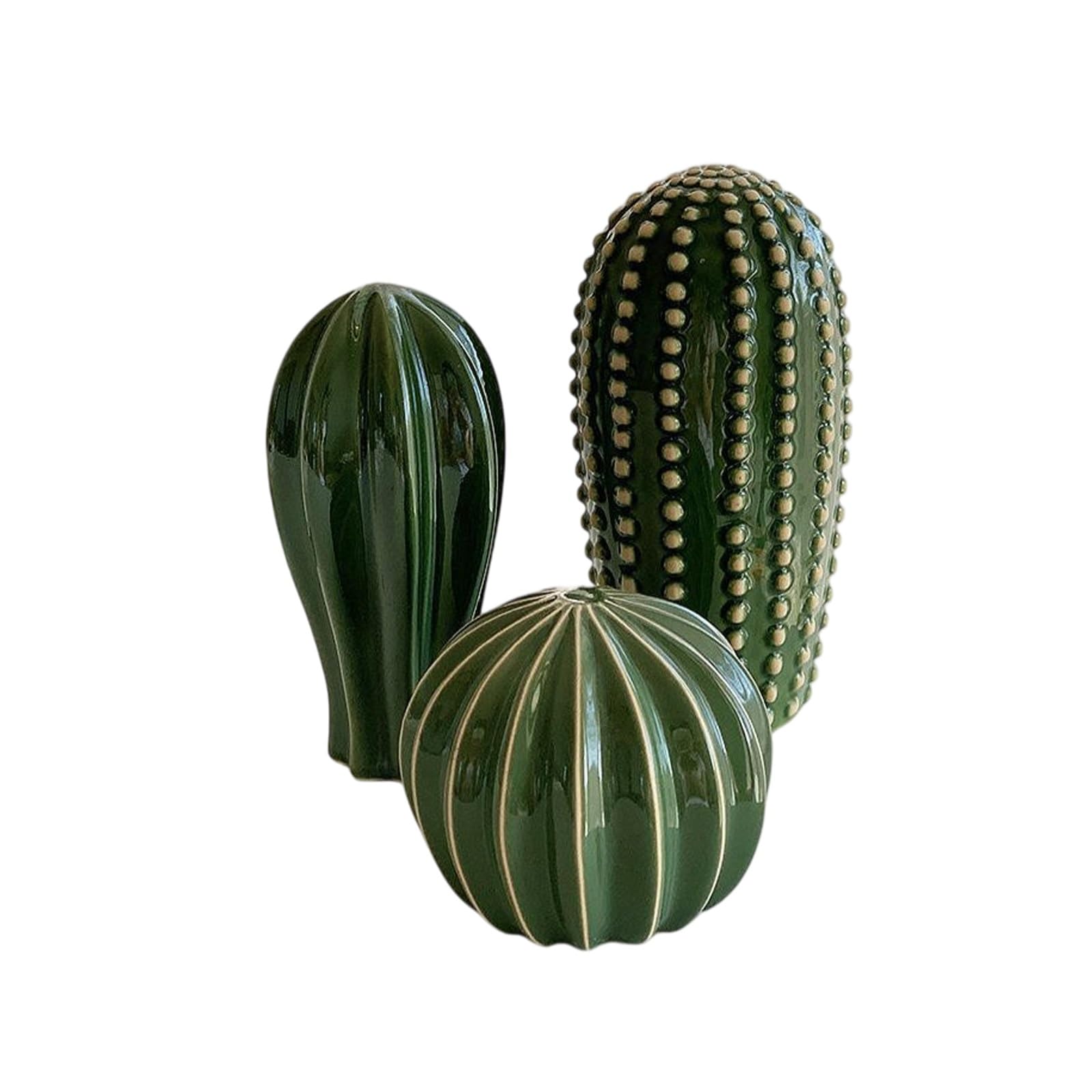 Mqnnfc Ceramic Cactus Figurines, Succulent Statues, Nordic-Style Creative Cactus Ornament, Decoration Gift for Shelf Desk Tabletop Coffee Table Décor(D)
