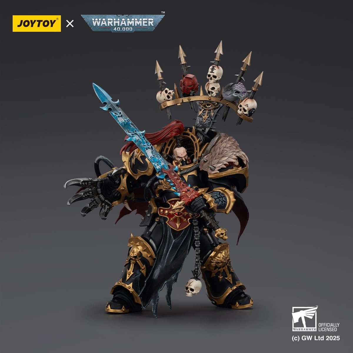 TOYVERSE JOYTOY 1/18 Figura de acción Warhammer 40,000, Black Legion Abaddon the Despoiler with Drach'nyen and the Talon of Horus, modelo de personaje articulado móvil, 16,2 cm, 15 años y mayores
