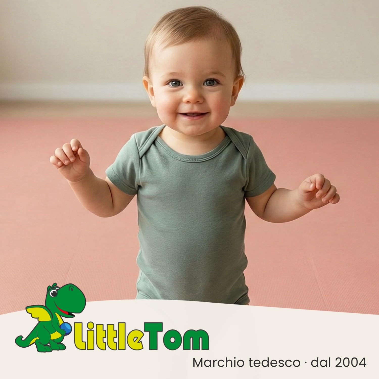 LittleTom 9 Pezzi Tappeto Puzzle per Bambini - Certificato TÜV - Piastrelle EVA con Bordi 30x30 cm - Pavimento Morbido e Antiscivolo - Superficie Puzzle Protettiva per la Cameretta e Gioco a Terra